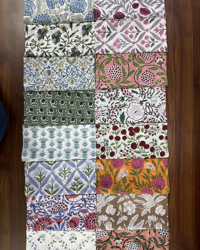 Ridhi Napkin, Kitchen Towels, Table Decor, Table Linen, Cotton Napkins, Cloth Napkins, Set of 6, Size 20"x 20", Block Print Lunch, Dinner Napkins