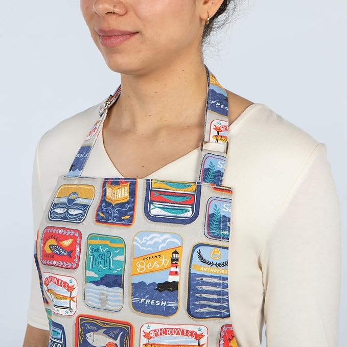 Now Designs by Danica Del Mar Chef Apron, Cotton, White, Unisex-Adults