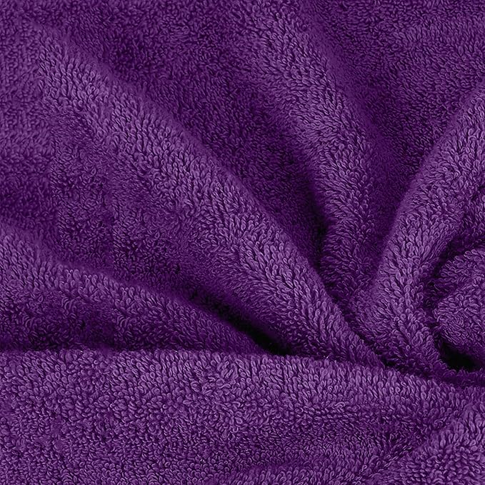 Mocassi Luxury 100% Turkish Cotton 2-Pack Bath Towel Set- Ultra Soft, Quick Dry Highly Absorbent 27 x 54 inch Premium Spa Hotel Quality 2PC Bath Towels - Luxurious Soft Bathroom Towels, Purple