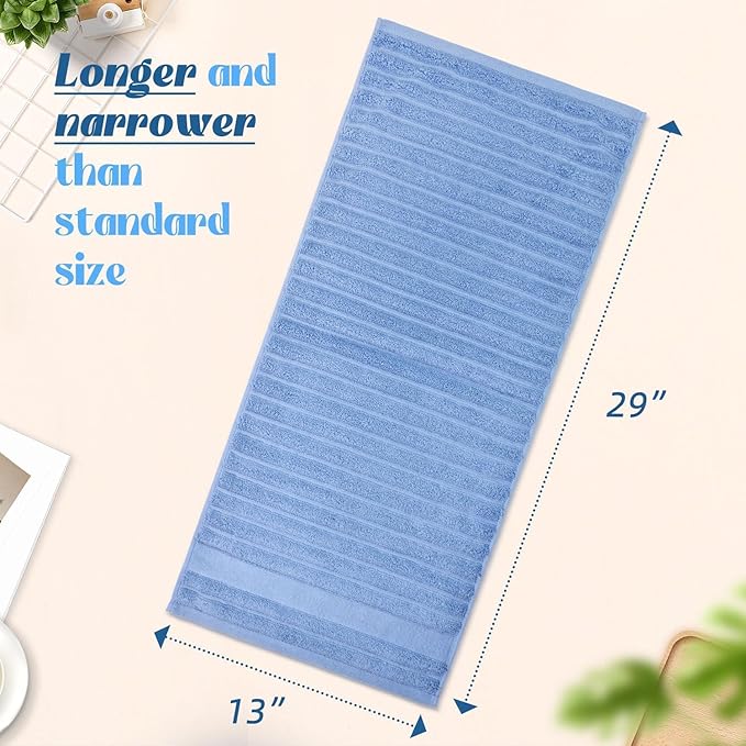 Jacquotha Ribbed Hand Towels for Bathroom, Hotel & Spa Quality Soft Hand Towel Set for Men Women Gifts, 480 GSM (Ocean Blue)