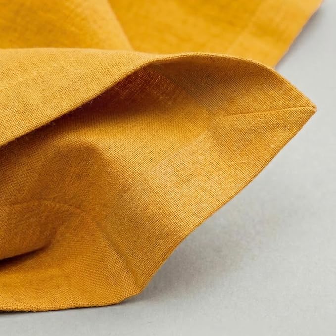 Ramanta Home Mustard Cotton Dinner Napkins Set of 12, 18x18 Inch 100% Cotton Cloth Napkins, Reusable Fabric Table Napkins for Everyday Dining, Parties, Weddings, Spring & Easter Table Décor Washable