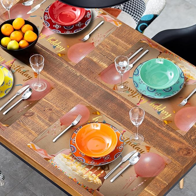 Custom Placemat Set of 4 Personalized Picture Decoration Table Place Mats for Holiday Dining Decor