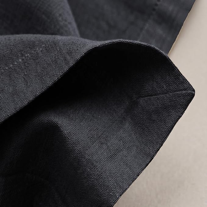 Ramanta Home Black Cotton Dinner Napkins Set of 12, 18x18 Inch 100% Cotton Cloth Napkins, Reusable Fabric Table Napkins for Everyday Dining, Parties, Weddings, Spring & Easter Table Décor Washable