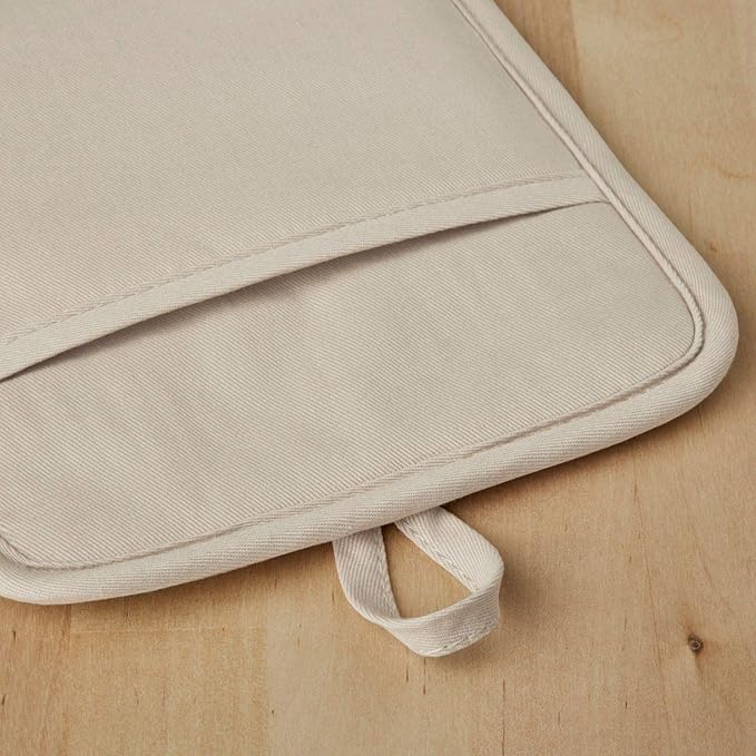 KitchenAid Ribbed Soft Silicone Pot Holder 2-Pack Set, Milkshake Tan, 7"x9"