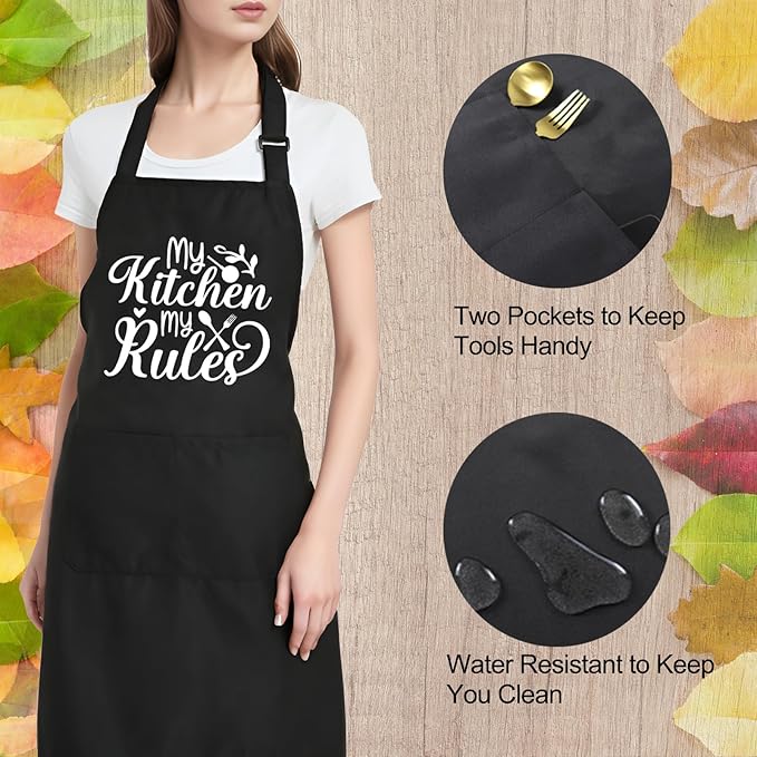 Funny Cooking Aprons for Women with Pockets, Kitchen Chef Aprons for Bakers, Birthday Gifts for Mom Wife Friends