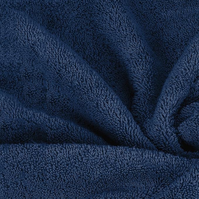 Mocassi Luxury 100% Turkish Cotton 2-Pack Bath Towel Set- Ultra Soft, Quick Dry Highly Absorbent 27 x 54 inch Premium Spa Hotel Quality 2PC Bath Towels - Luxurious Soft Bathroom Towels, Navy Blue