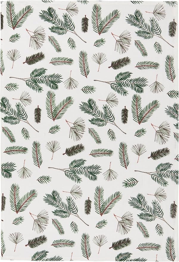 Now Designs Winterberry Baker's Floursack Christmas Dishtowels Set of 3 - Festive Kitchen Towels for Holiday Baking