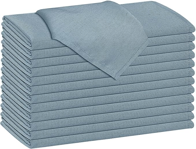 Ruvanti Cloth Napkins Set of 12, 18x18 Reusable Napkins Cloth Washable, Soft & Durable Table Napkin, Poly Cotton Fabric Dinner Napkins for Parties, Christmas, Thanksgiving, Weddings - Teal