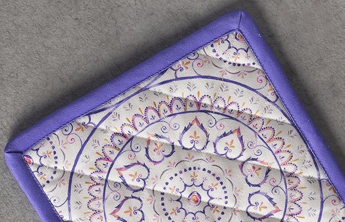 Maison d' Hermine Pot Holders 100% Cotton Heat Resistant Potholders 8" x 8" Hot Pads with Loop BBQ Cooking Baking Gifts for Mothers Day Handling Hot Pans Spring/Summer (Pack of 1, Mandala)