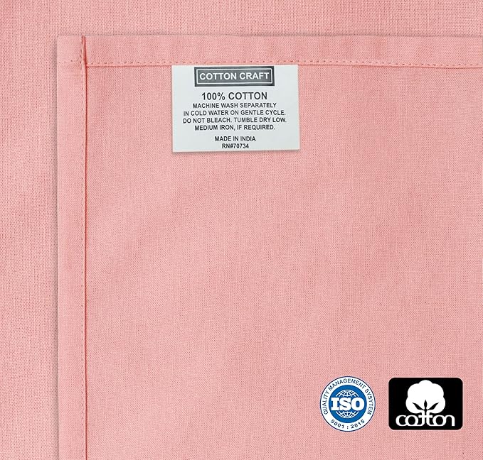 COTTON CRAFT Easter Cloth Napkins - Set of 8 Soft 100% Cotton Napkins - Reusable Lunch Brunch Dinner Napkins - Spring Summer Table Decor - Machine Washable - 17 x 17 inches - Spring Blossom Pink
