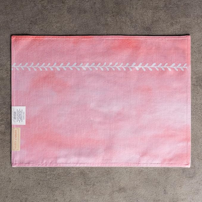 Maison d' Hermine Placemats Set of 4 100% Cotton Washable Cloth Place Mats Reusable Table Mats for Kitchen Dining Party Gifts for Mothers Day Spring/Summer(Happy Florals - High Summer, 13" x 19")