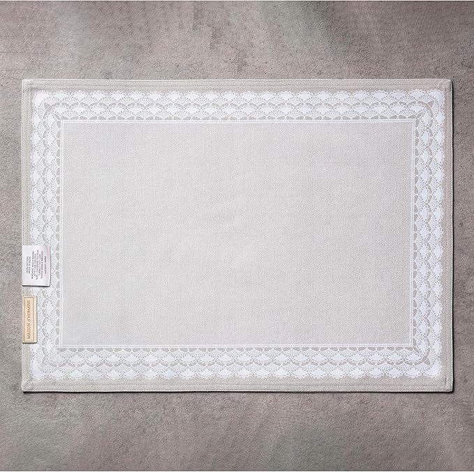 Maison d' Hermine Placemats Set of 4 100% Cotton Washable Cloth Place Mats Reusable Table Mats for Kitchen Dining Party Wedding Gifts for Mothers Day Spring/Summer (Pivoine, 13" x 19")