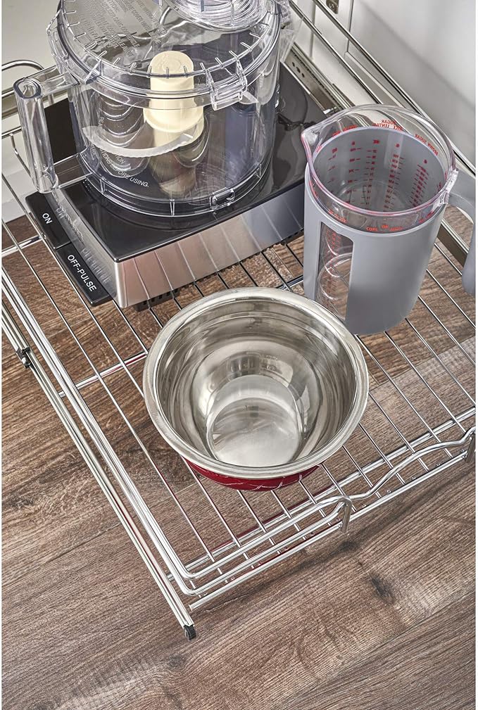 Rev-A-Shelf Kitchen Cabinet Pullout Shelf and Drawer Organizer Slide Out Pantry Storage Basket in Multiple Sizes, 15 x 20 In, 5WB1-1520CR-1