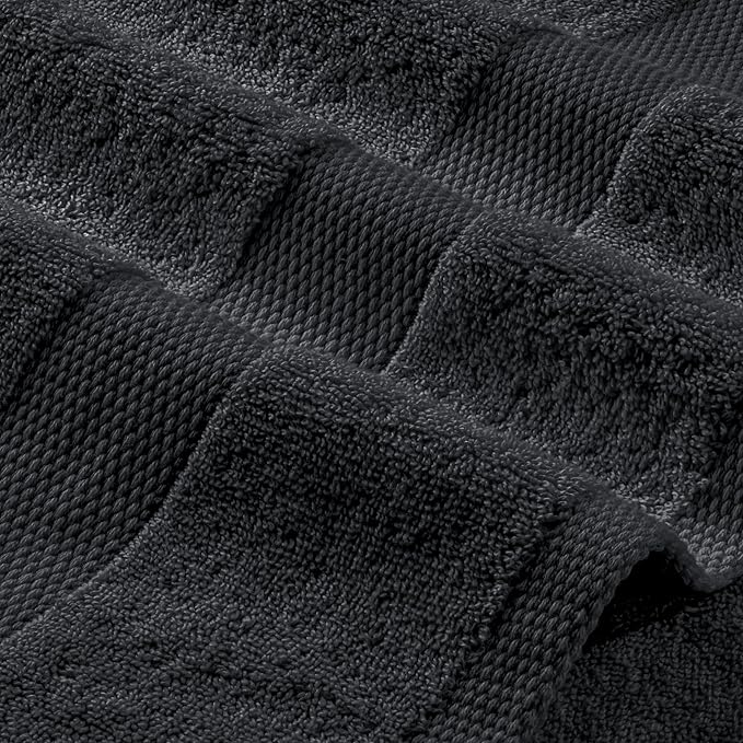 White Classic Luxury Soft Bath Sheets Set - 650 GSM Cotton Luxury Bath Towels Extra Large 35x70 | Highly Absorbent and Quick Dry | Hotel Quality Extra Large Towels Oversized, Black, 2 Pack