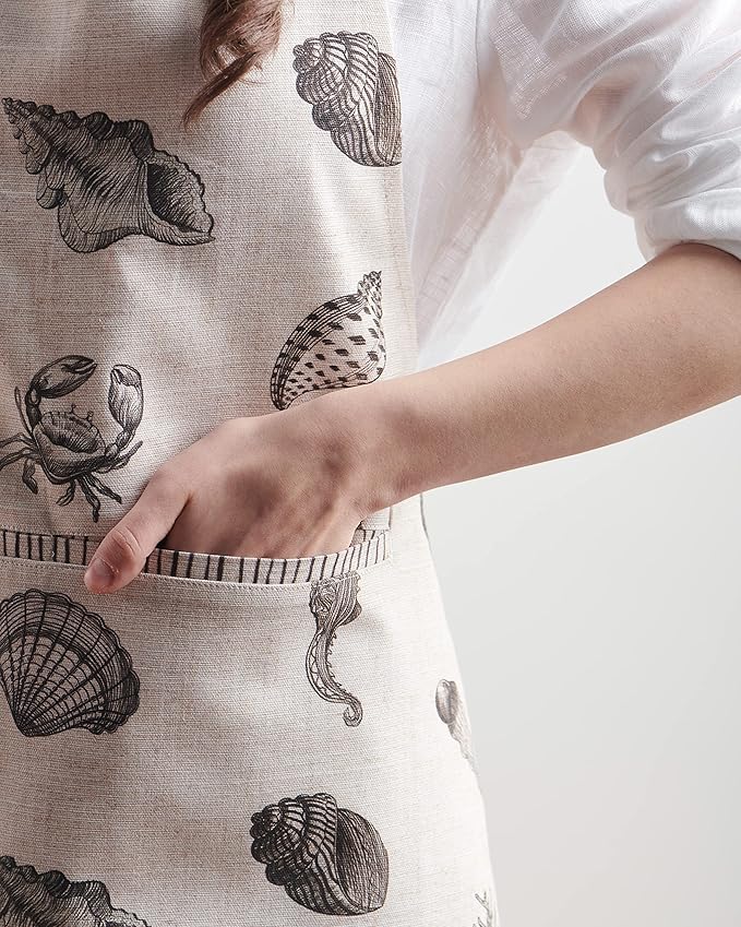 Maison d' Hermine 100% Cotton Apron for women with Pocket Kitchen Chef Apron for Men Cooking Mothers Day Gifts