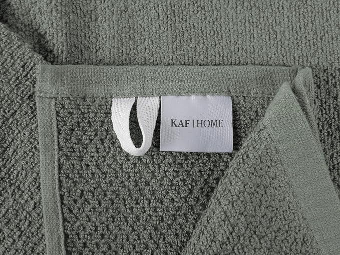 KAF Home Set of 4 Deluxe Popcorn Terry Kitchen Towels | 20 x 30 Inches | 100% Cotton Kitchen Dish Towels (Agave Geen)