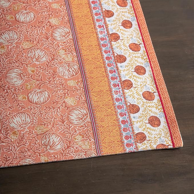 Maison d' Hermine Placemats Set of 4 100% Cotton Washable Cloth Place Mats, Reusable Table Mats for Thanksgiving Christmas Decorations Kitchen Dining Party Wedding (Harvest Festival, 13" x 19")