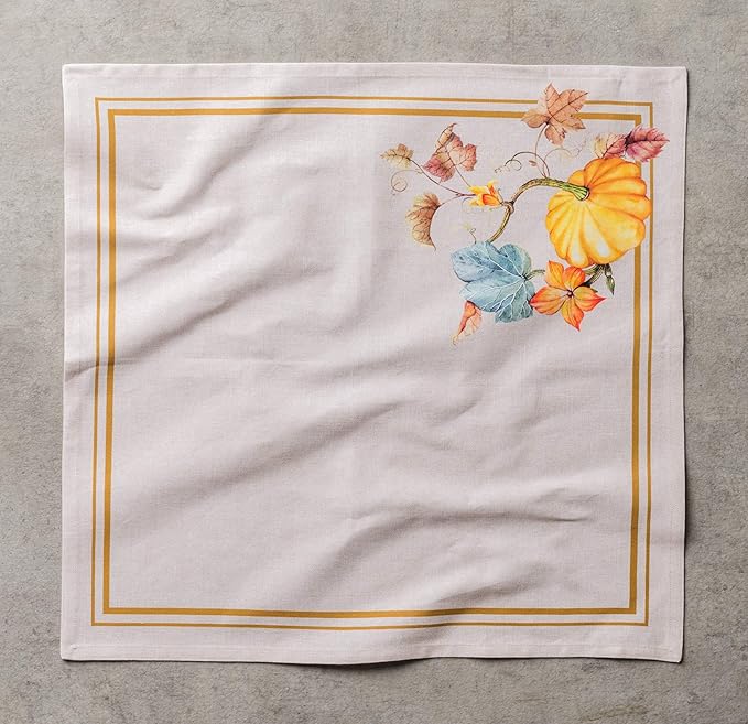 Maison d' Hermine Cloth Napkins Set of 4 100% Cotton for Thanksgiving Christmas Decorations Everyday Reusable Square Fall Napkins Cloth Washable Dinner Party (Potiron, 20"x20")