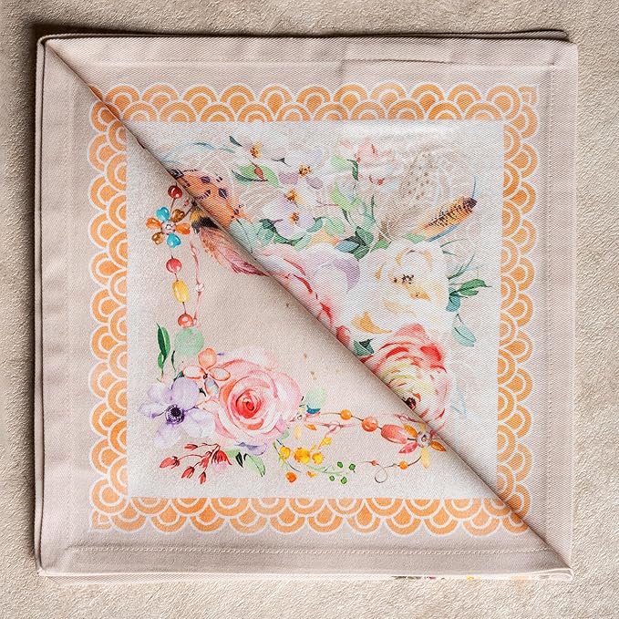 Maison d' Hermine Cloth Napkins Set of 4 100% Cotton Everyday Reusable Square Napkins Cloth Washable Dinner Party Wedding Restaurant Gifts for Mothers Day Spring/Summer (Ibiza - Beige, 20" x 20")