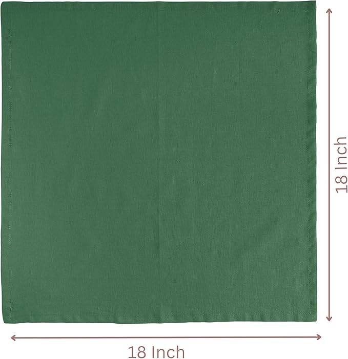 FINGERCRAFT Dinner Cloth Napkin Cotton Linen Blend 12 Pack Natural Premium Quality Mitred Corner for Every Day Use Pre Shrunk and Good Absorbency 18x18 in Easter Color Eden Green
