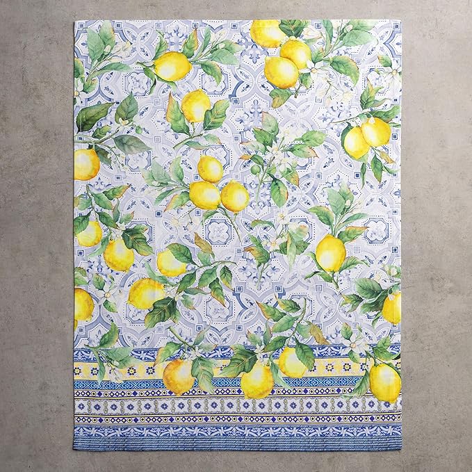 Maison d' Hermine Kitchen Towels Set of 3 100% Cotton 27.50" x 20" Reusable Cloth Tea Dish Towels Absorbent with Hanging Loop for Kitchen Gifts for Mothers Day Spring/Summer (Citrus)