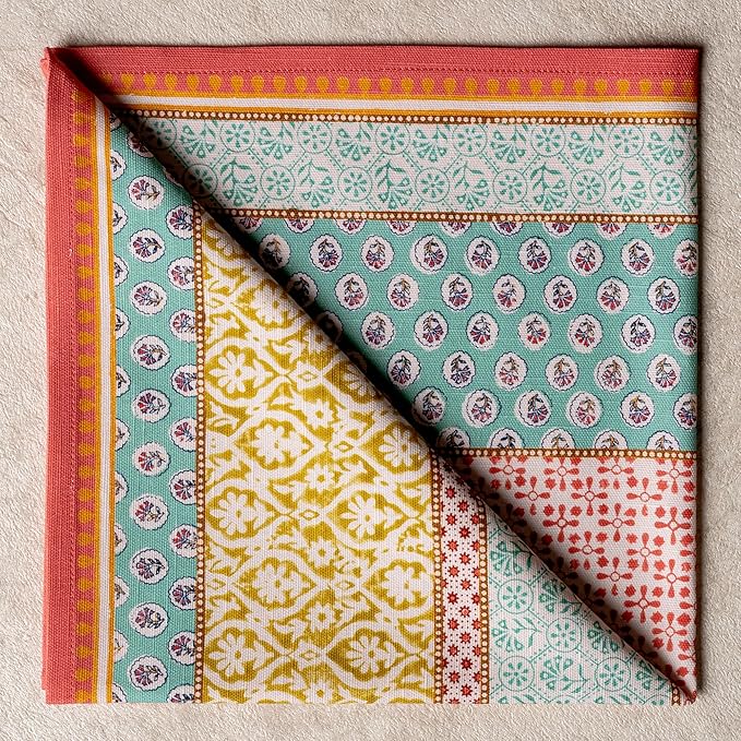 Maison d' Hermine Cloth Napkins Set of 4 100% Cotton Everyday Reusable Square Napkins Cloth Washable Dinner Party Wedding Restaurant Gifts for Mothers Day Spring/Summer (Provence, 20" x 20")