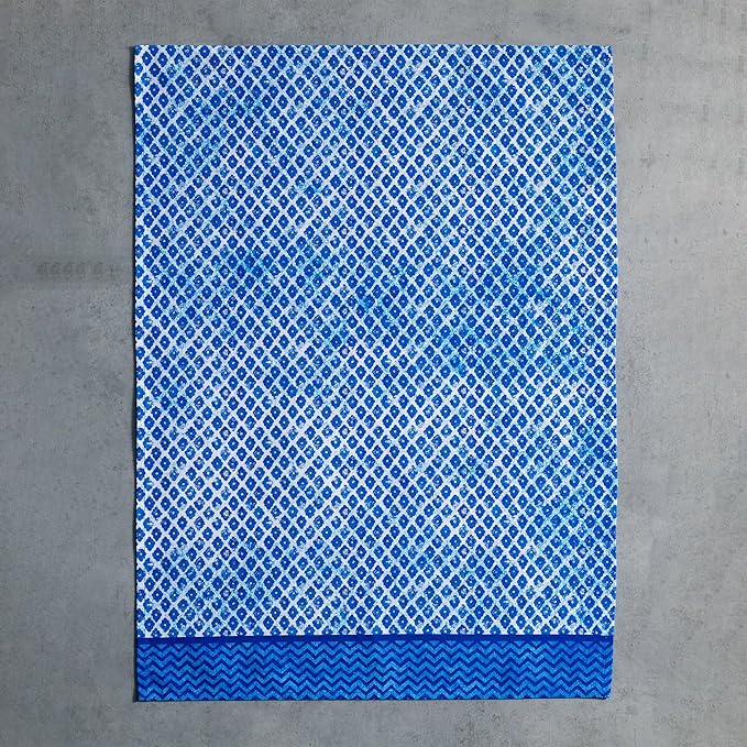 Maison d' Hermine Kitchen Towels Set of 3 100% Cotton 27.50" x 20" Reusable Cloth Tea Dish Towels Absorbent with Hanging Loop for Kitchen Gifts for Mothers Day Spring/Summer (Indigo Love)