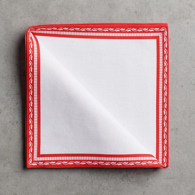 Maison d' Hermine Cloth Napkins Set of 4 100% Cotton for Thanksgiving Christmas Decorations Everyday Reusable Square Fall Napkins Cloth Washable Dinner Party (Winter Jouy, 20"x20")