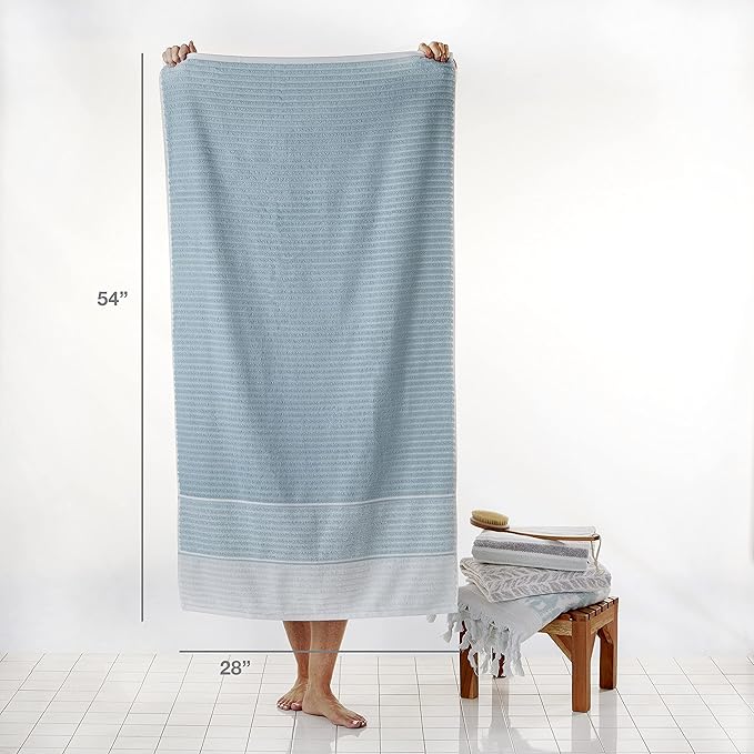 SKL Home Planet Ombre 100% Turkish Cotton Bath Towel, Aqua