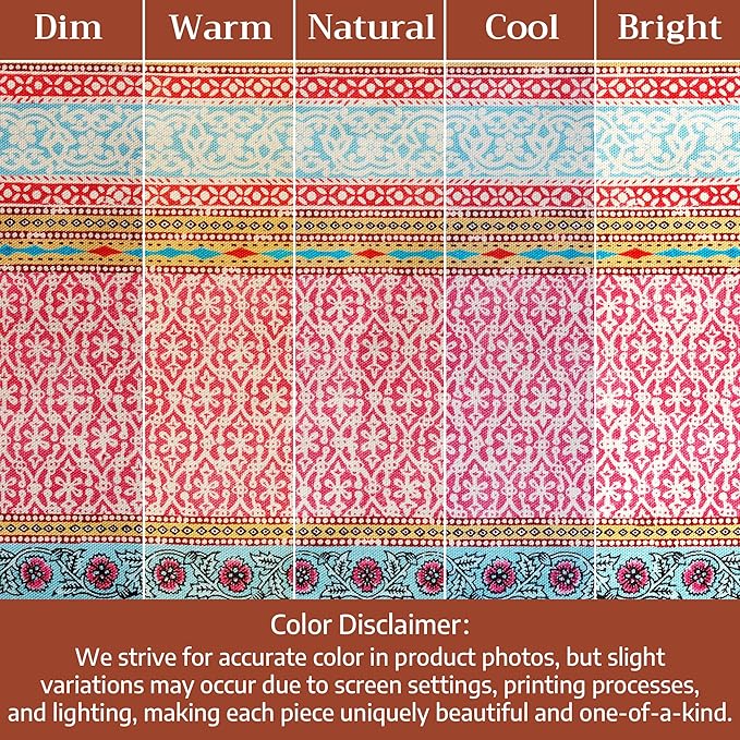 Maison d' Hermine Placemat 100% Combed Cotton Premium Cloth Placemats 13"x19" Decorative Washable Place Mats for Home, Kitchen, Dining, Cocktail Parties & Camping - Lauris (Set of 4)