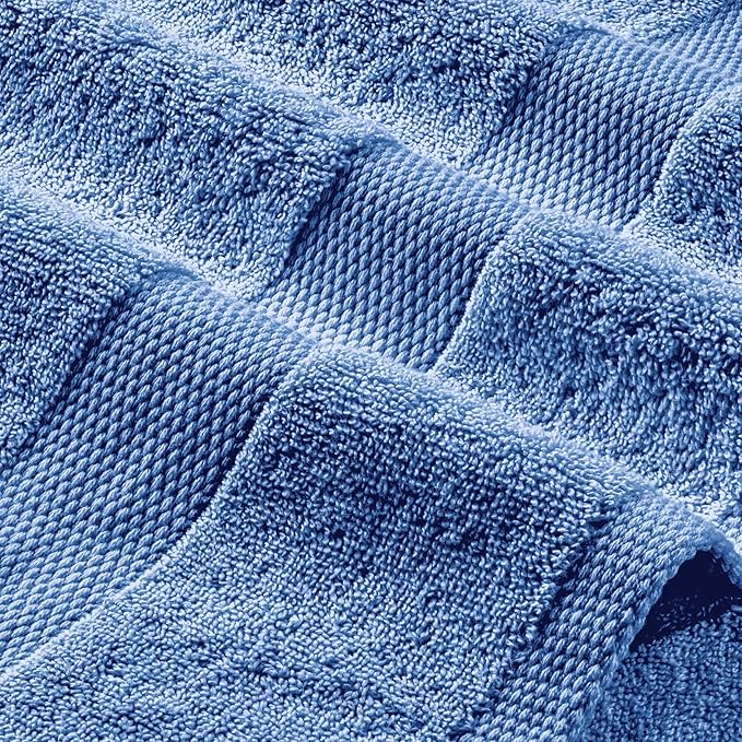White Classic Luxury Soft Bath Sheet Towels - 650 GSM Cotton Luxury Towels Extra Large 35x70 | Highly Absorbent and Quick Dry | Hotel Quality, Light Blue, 2 Pack