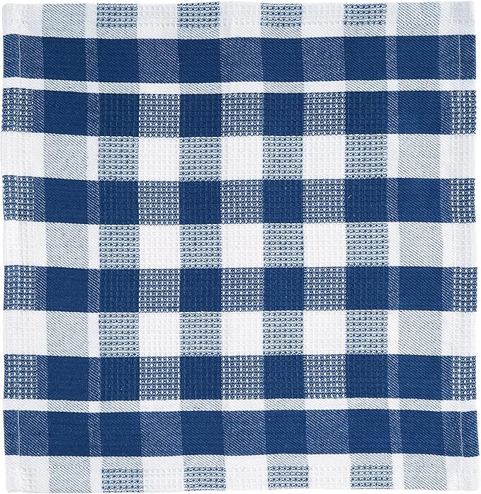 LANE LINEN 100% Cotton Kitchen Towels - 6 Pack Ultra Soft Quick Drying Dish Towels, Absorbent Kitchen Rags 12"x12" - Navy