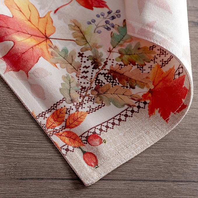 Maison d' Hermine Placemats Set of 4 100% Cotton Washable Cloth Place Mats, Reusable Table Mats for Thanksgiving Christmas Decorations Kitchen Dining Party Wedding Restaurant (Amarante, 13" x 19")