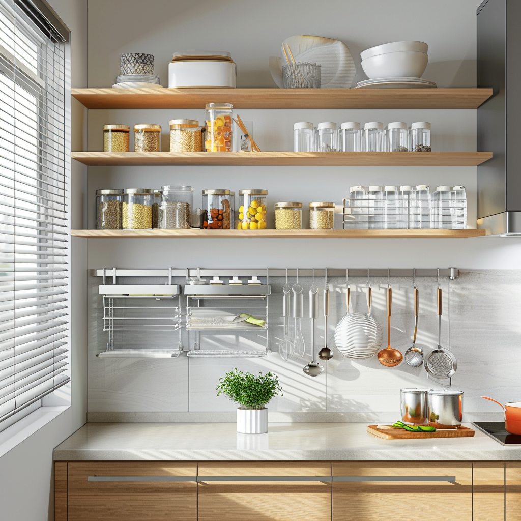 Organized Kitchen Workspace