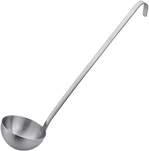 Vollum 1-Piece Ladle Heavy Duty Thick Stainless Steel - 4 Ounce (3.1" Bowl Diameter, 12.25" Handle Length)