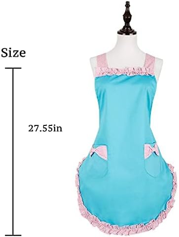 RosieLily Retro Aprons for Women with Pockets Vintage Apron Kitchen Apron for Cooking Baking Cute
