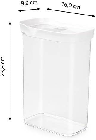 EMSA Optima N1142300 2.2 Litre Rectangular Dry Food Storage Container 100% Hygienic 100% Airtight BPA Free