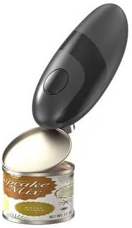 Auto Electric Can Opener: Open Your Cans with A Simple Press of Button - Automatic, Hands Free, Smooth Edge, Food-Safe, Battery Operated, Black