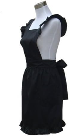 Hyzrz Cute Lovely Cotton Retro Kitchen Cooking Aprons for Women Girls Vintage Baking Apron with Pockets for Mother Gift