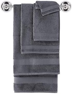 Classic Turkish Towels CTT - Luxury 6 Piece Towel Set, 100% Turkish Cotton, Quick Drying, Highly Absorbent & Comfy, Includes 2 Bath Towels, 2 Hand Towels & 2 Washcloths | (Grey)