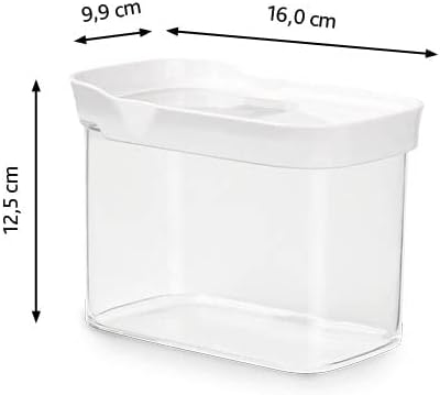 Emsa N11419 Optima Pouring Container 1 Litre Rectangular Sliding Lid Ideal for Portioning 100% Safe/Hygienic/Harmless Fresh Seal BPA Free | Transparent Design, 1.0 L