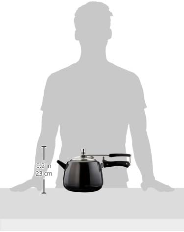Hawkins 4 Litre Contura Black Pressure Cooker, Hard Anodised Inner Lid Cooker, Handi Cooker, Black (Cb40), 4 Liter