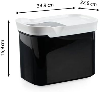 Emsa N11426 Optima Dry Storage Container, 1 Litre, Rectangular, Portrait Format, 100% Safe, Hygienic, Safe and Space-Efficient, Fresh Seal, BPA Free, Black