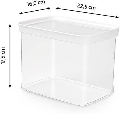 Emsa N11425 Optima Dry Storage Container 4.4 Litres Rectangular 100% Safe, Hygienic, Safe and Space-Efficient, Fresh Seal, BPA-Free, Transparent Design