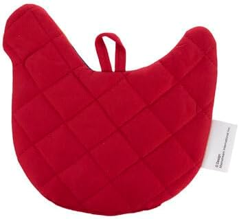 Cute Red Hen Shaped Pot Holder - 8 x 8 Inches