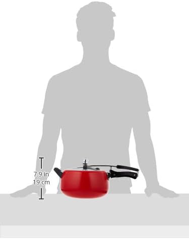 Hawkins 5 Litre Contura Pressure Cooker, Ceramic Coated Handi Inner Lid Cooker, Tomato Red (CTR50)