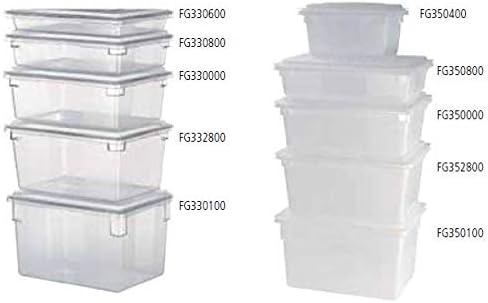 Rubbermaid Commercial Products Food Storage Box/Tote for Restaurant/Kitchen/Cafeteria, 2.75 Gallon, White (FG369000WHT) (Pack of 2)