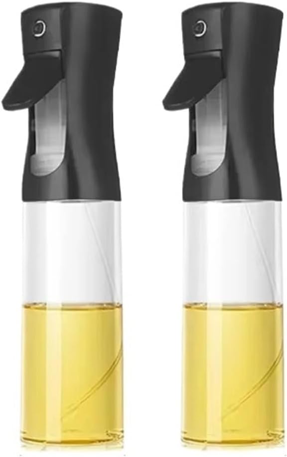 Oil Spray for Cooking Oil Dispenser Bottle Sprayer Mist Reusable Oil Vinegar Spray Bottle for Kitchen Use(2pcs-300ml-black)