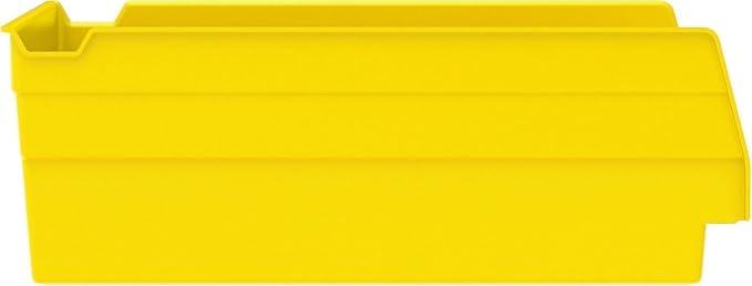 Akro-Mils 30150 Plastic Shelf Bins, Heavy Duty Storage Bins for Garage, Closet, and Drawer Organization, 12" x 8" x 4", Yellow, 12-Pack