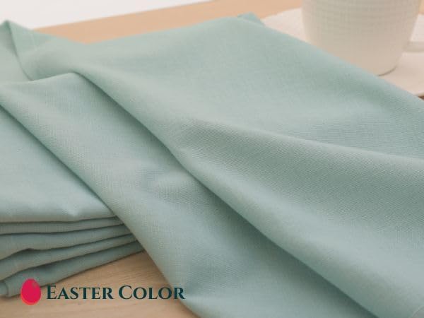 FINGERCRAFT Dinner Cloth Napkin Cotton Linen Blend 12 Pack Natural Premium Quality Mitred Corner for Every Day Use Pre Shrunk and Good Absorbency 18x18 in Easter Color Aqua